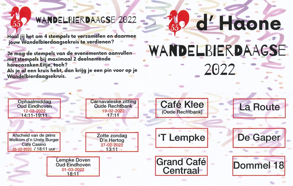 2022 Wandelbierdaagsekaart